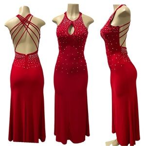 Red Rhine Stone Dress